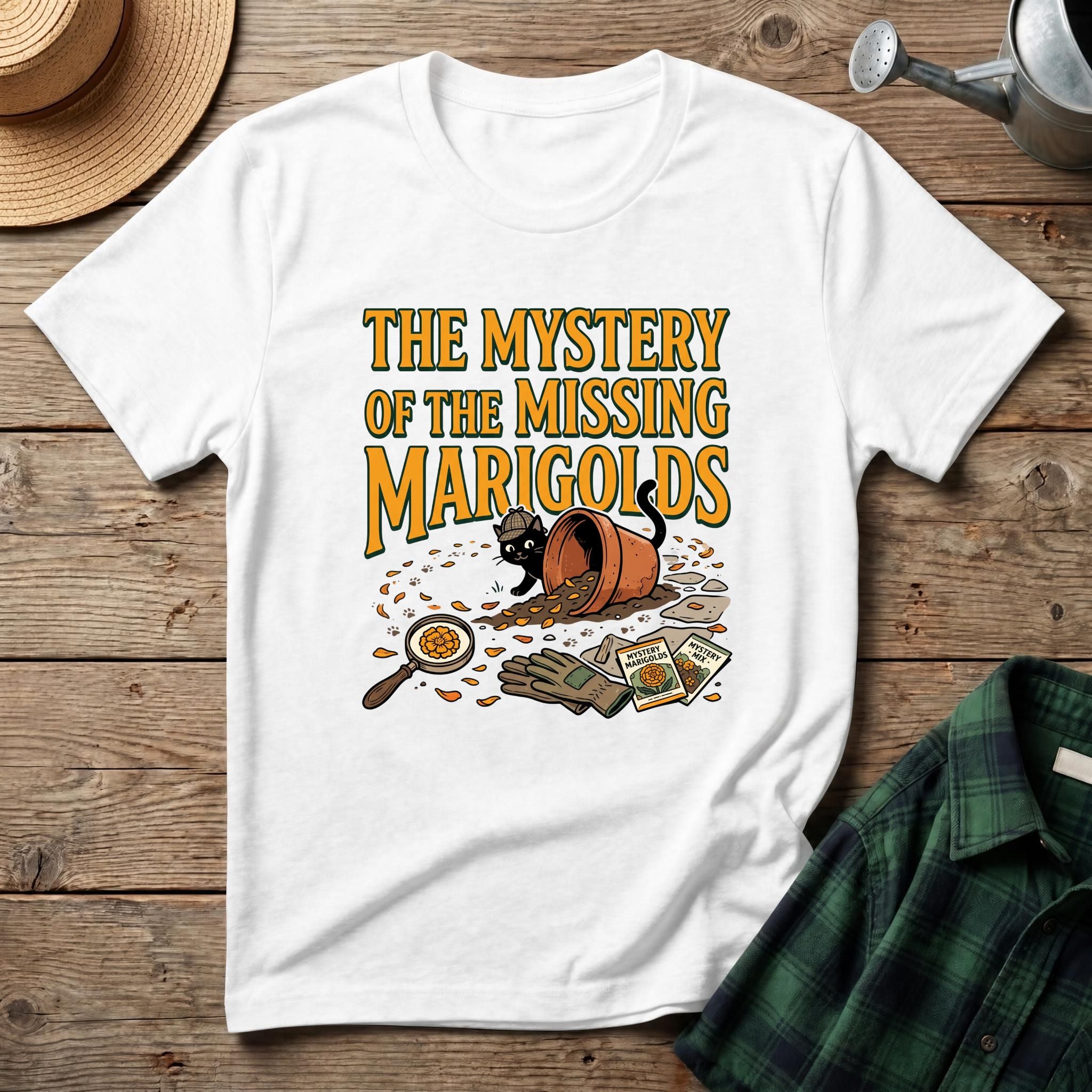 Mystery of the Missing Marigolds T-Shirt